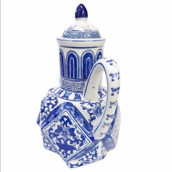 Andrea by Sadek Blue White Porcelain Tea Pot - Picture 6 of 13
